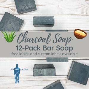 12 Bars of Handmade Soap, Charcoal Soap, Fun Bar Soap Gifts for Her, Him, and Kids