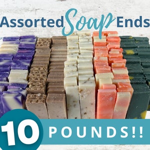 Over 10lbs LBS of soap, Assorted Slivers of Premium Wholesale Handmade Soap Scraps Natural Bulk Lot 5 Scents