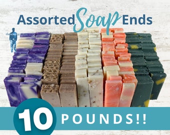 Over 10lbs LBS of soap, Assorted Slivers of Premium Wholesale Handmade Soap Scraps Natural Bulk Lot 5 Scents