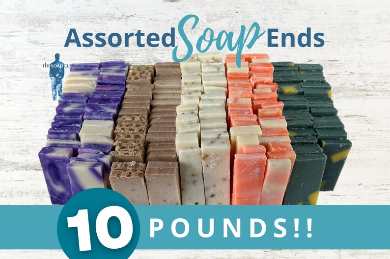 Over 10lbs LBS of soap, Assorted Slivers of Premium Wholesale Handmade Soap Scraps Natural Bulk Lot 5 Scents image 1