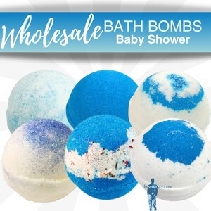 Blue Baby Shower Bath Bombs | Handmade Wholesale Bath Bombs | Bulk Party Favors
