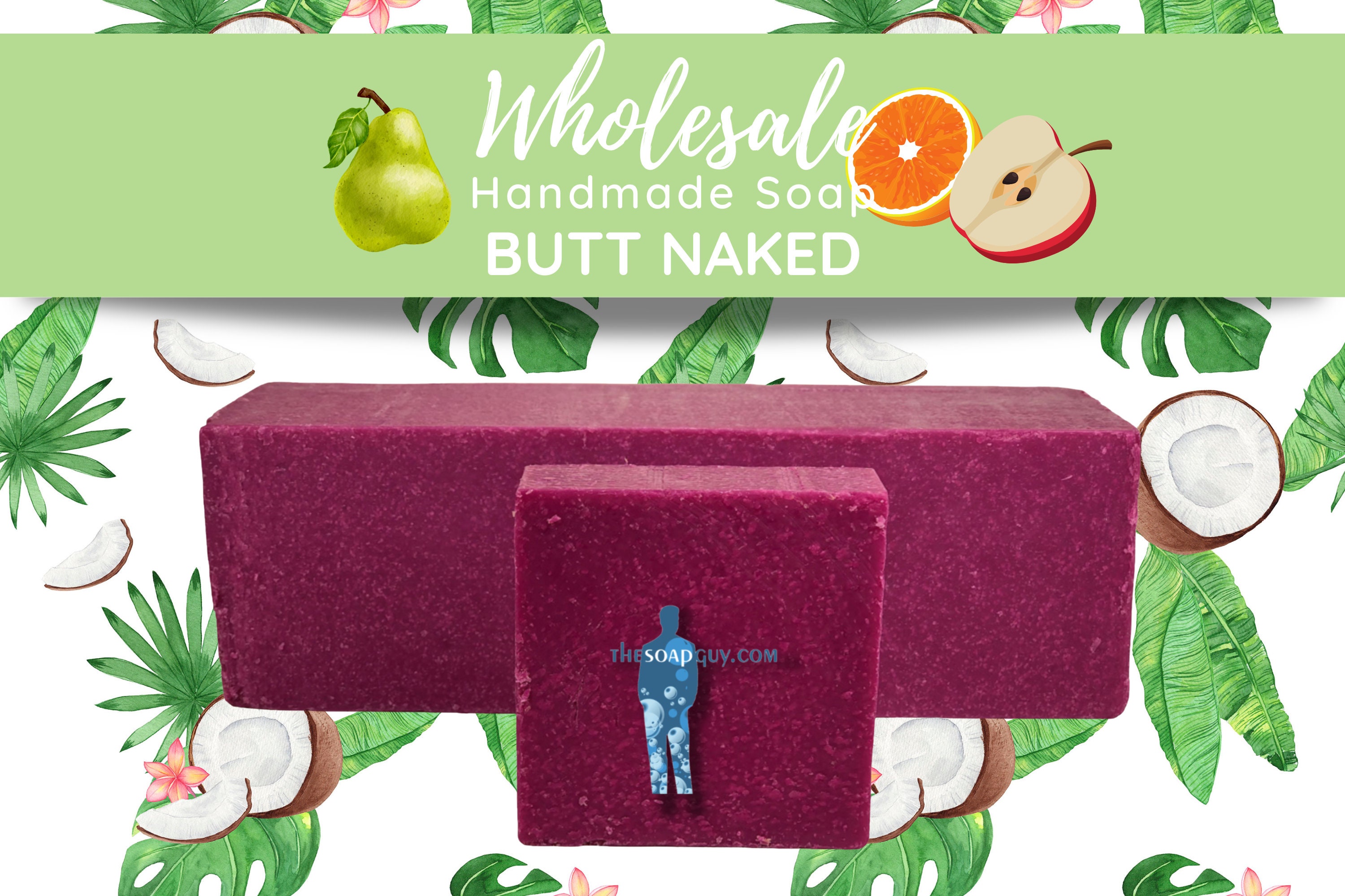 Butt Naked Scrub Soap | Handmade Soap, Natural Soap, Vegan Soap, Homemade Soap, Wholesale Soap, Bulk Favors Soap, Cut Into Bar Soap
