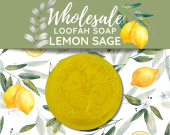 Lemon Sage Loofah Bars Wholesale Set | Gifts for Her, Bridal Shower Favors, Baby Shower Favors, Gift Baskets, Personal Use, Soap Bar