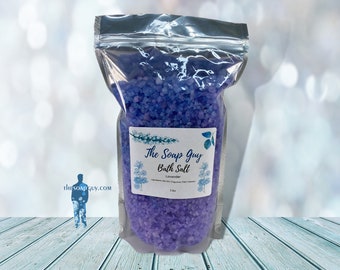 3lbs. Lavender Bath Soak, Sea Salt Bath Salt, Self Care Gift for Her, Shower Favors Ideas, Relaxing and Soothing Scent