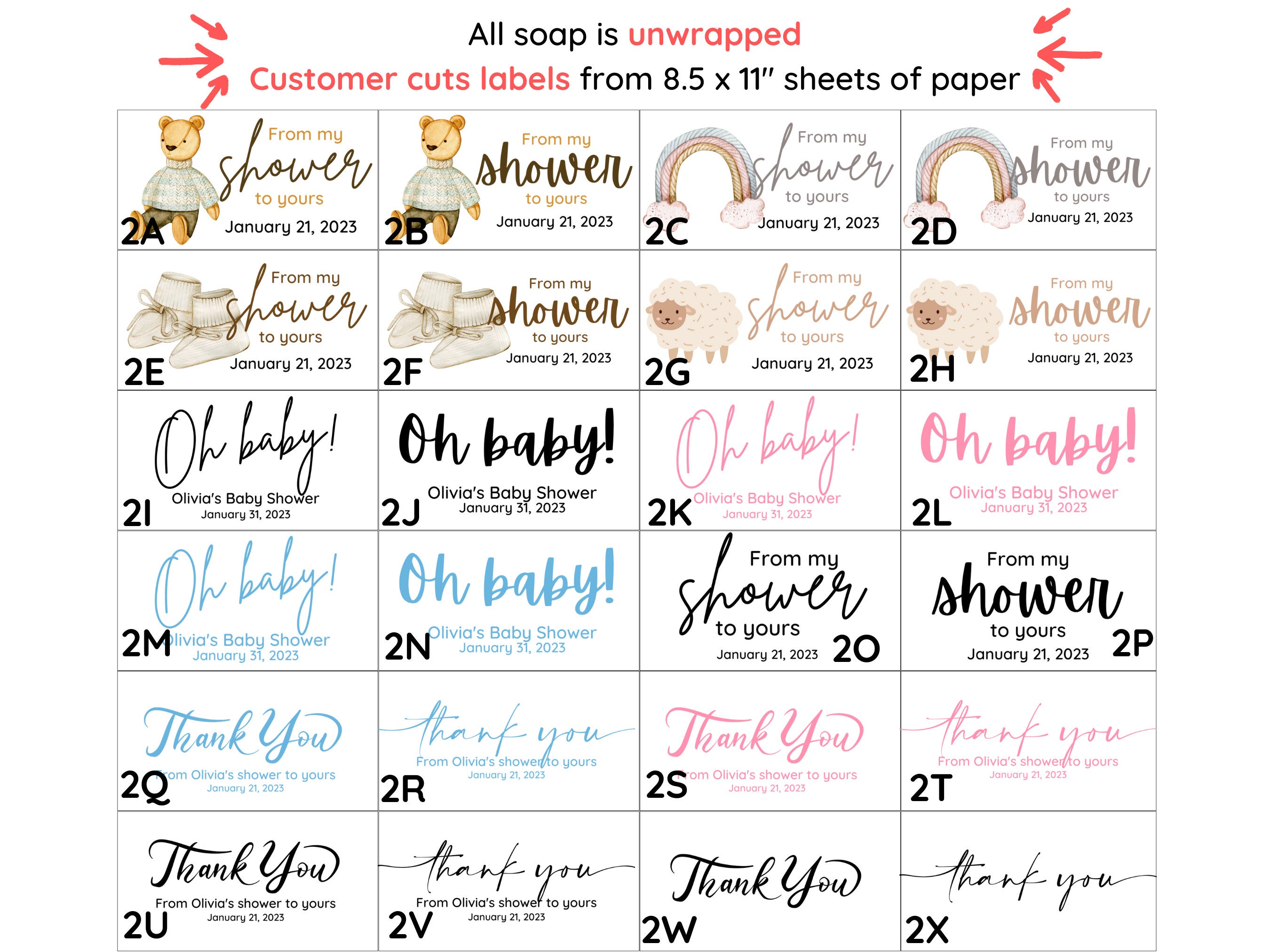 50 Stück, Baby Shower Seifengeschenk, Baby Mädchen Shower, Geschenke für Gäste, Mini Gästeseife, Brautparty-Gastgeschenke