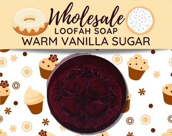 Warm Vanilla Sugar Loofah Bars Wholesale Set | Gifts for Her, Bridal Shower Favors, Baby Shower Favors, Gift Baskets, Soap Bar