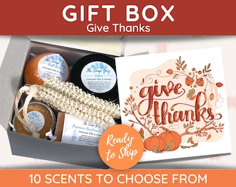 Give Thanks Gift Box | Thanksgiving Self-Care Spa Set | Thinking of You Gift for Her