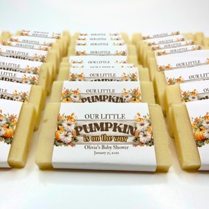 50 piece, Pumpkin Baby Shower Soap Favor, Baby Girl Shower, Baby Boy Shower, Gifts for Guests, Mini Guest Soap, Pumpkin Favors