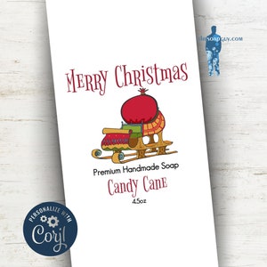 Soap Label, Custom Soap Label, Editable Label, Label Template, Christmas Soap Labels, Sled Labels