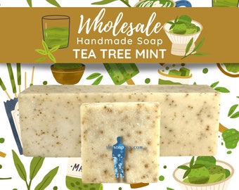 Tea Tree Mint | Handmade Soap, Natural Soap, Vegan Soap, Homemade Soap, Wholesale Soap, Bulk Favors Soap, Cut Into Bar Soap