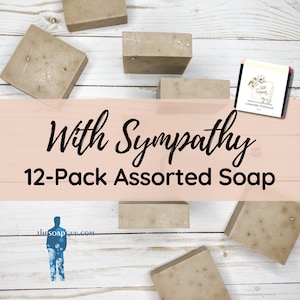 With Sympathy 12 Bars of Handmade Soap, Best Sellers | Shower Favors, Soap Gift Set, Gift Baskets, Stocking Stuffers, Resale, Personal Use