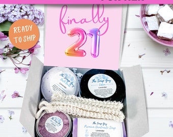 21st Birthday Gift Box for Her - Personalized Message, Perfect Milestone Birthday Gift, Custom Care Package for Friend