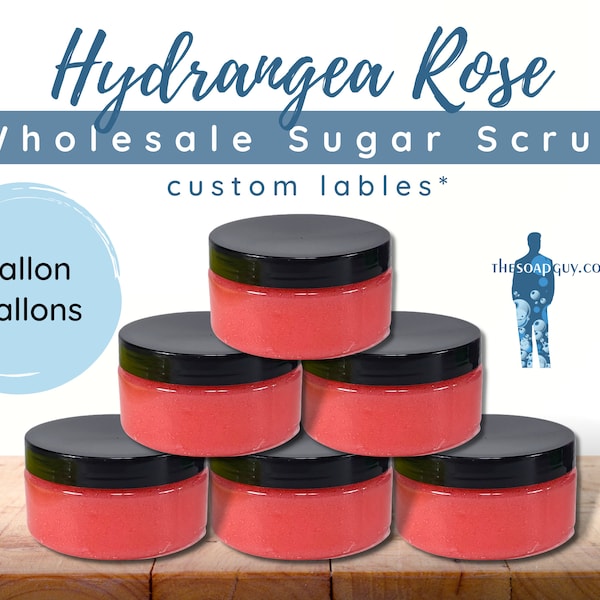 Gallon Hydrangea Rose Sugar Scrub Wholesale Bulk | Gifts for Her, Him, Gift Baskets, Bridal Favors, Baby Favors