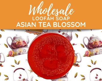 Asian Tea Blossom Loofah Bars Wholesale Set | Gifts for Her, Bridal Shower Favors, Baby Shower Favors, Gift Baskets, Personal Use, Soap Bar