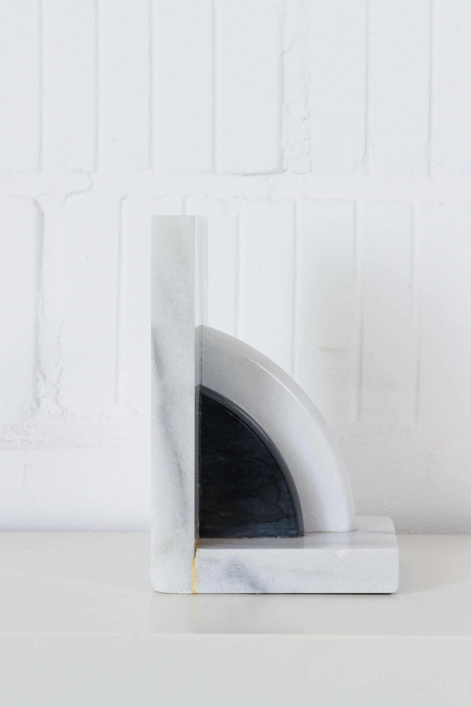 Vintage Bookend Marble Decoration Bookend Books Right Black Etsy