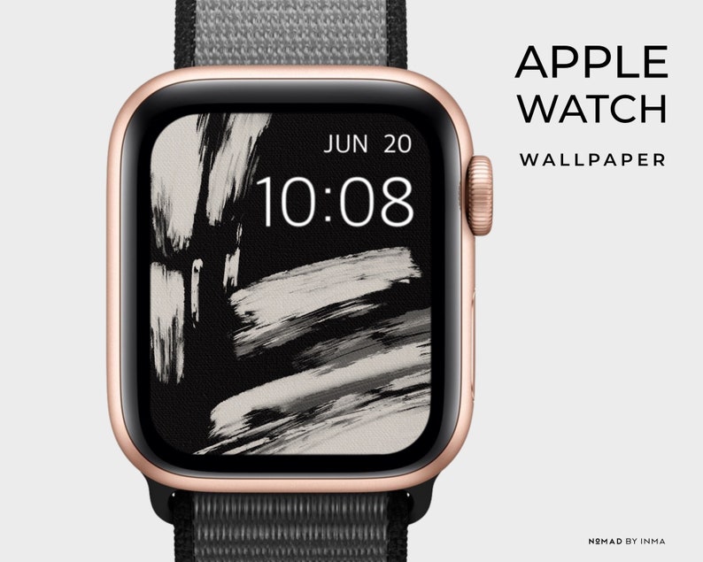 Apple Watch Wallpaper With Abstract Art and Black Background. Etsy