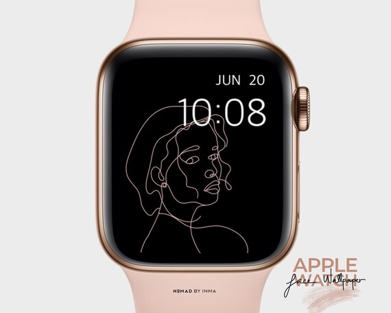 Apple watch wallpaper with minimal line art and black | Etsy Italia