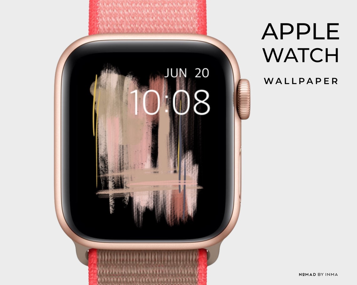 Apple watch wallpaper with abstract art and black background. Etsy