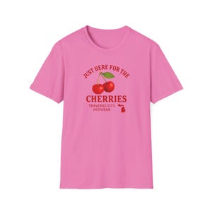 Just Here for the Cherries Traverse City T-Shirt, festival tee, Michigan gift, summertime gift, Cherry Lovers tee,  Michigan tee,