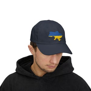 Ukraine Dad Cap, Embroidered, Stand with Ukraine, Classic Adjustable Hat, Support Ukraine, Gift for Dad, Politics, Support Ukraine