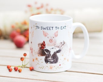 Ceramic mug, 330 ml, "Too sweet..." - Bestseller Nature Bright Days Coffee Mug Tea Cup Girlfriend Mom Vegan Animal Welfare Animal Love