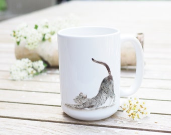 Teacup, personalizable, large cup "Cat Yoga" - bestseller gift idea bright days coffee pot tomcat kitten tiger jumbo cup