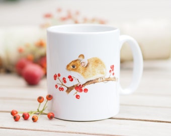 Mug with name personalizable, 330 ml, "Flinke Maus" - Nature Bright Days Coffee Mug Tea Cup Favorite Mug Nature Animal Lover