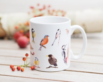 Ceramic mug, 330 ml, "Favorite Garden Birds" - Bestseller Nature Bright Days Coffee Mug Tea Cup Girlfriend Mom birding birds