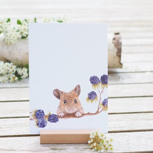 Karte / Kunstdruck / Grußkarte mit neugieriger Maus und Brombeeren auf feinstem Cotton-Papier Helle Tage Geschenk Geburtstag