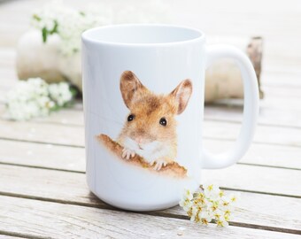 Teacup, personalizable, large cup "Feines Mäuschen" - bestseller gift idea bright days coffee mug forest animals mouse rat jumbo cup