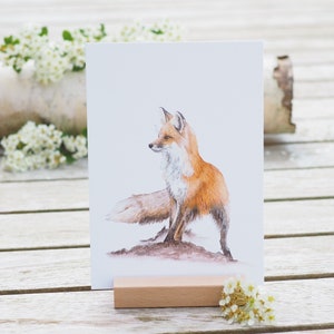 Karte / Kunstdruck / Grußkarte mit schöner Füchsin auf feinstem Cotton-Papier 300g  Fuchsliebe Waldtiere Helle Tage Fuchs