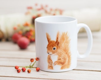 Ceramic mug, 330 ml, with "Lively Squirrel" - Bestseller Mug Teacup Nature Animals Bright Days Squirrel Forest Animals Cute