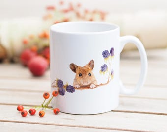 Mug, personalizable with name, 330 ml "Cheeky Mouse with Blackberries" - Bestseller Bright Days Coffee Mug Tea Cup handmade