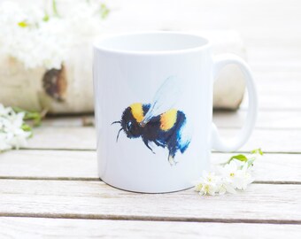 Mug with name personalizable, 330 ml "Plush Bumblebee" - Bestseller Nature Bright Days Coffee Mug Bumblebee Bee Teacup