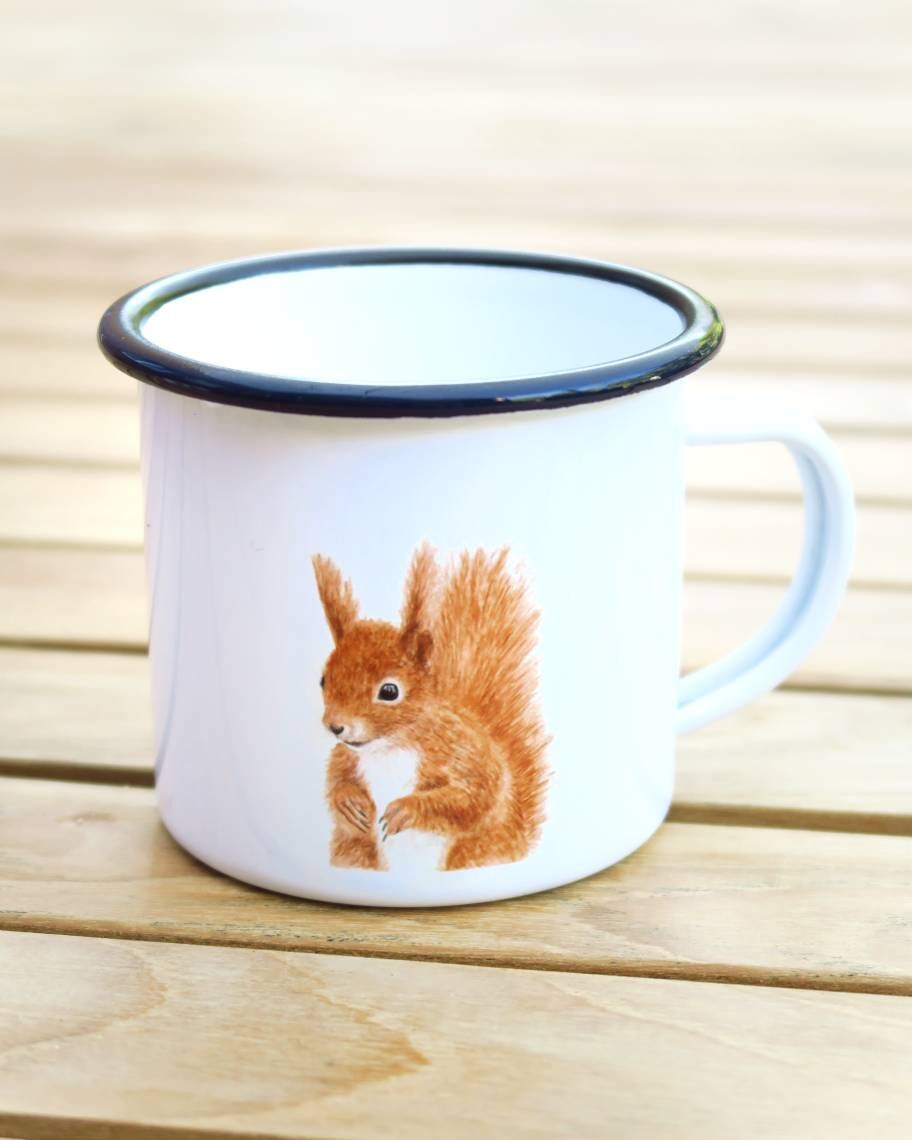 Enamel Cup lively Squirrel Nature Gift Squirrel - Etsy
