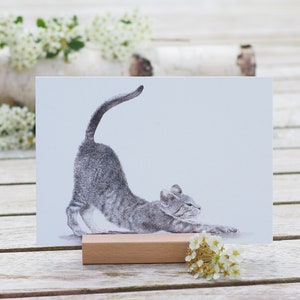 Karte / Kunstdruck / Grußkarte mit Katzenyoga auf feinstem Cotton-Papier Helle Tage Geburtstag Postkarte