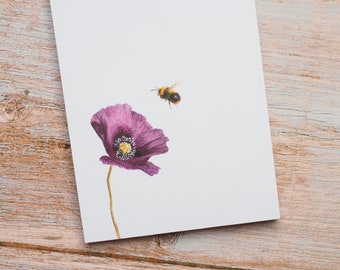 Notepad / to-do list / shopping list "Flower and Bumblebee" Bright days tear-off pad