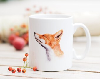 Mug with name personalizable, 330 ml, / Ceramic mug "Schnupperfuchs" - Bestseller Coffee Mug Bright Days Fox Fox Gift