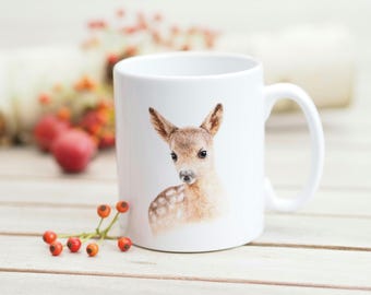 Mug with name personalizable "Feines Rehkitz" - Bright Days Coffee Mug Forest Animals Tea Cup Deer Stag