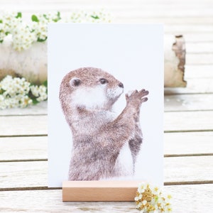 Karte / Kunstdruck /Grußkarte mit niedlichem Otter auf feinstem Cotton-Papier Helle Tage Flussotter Naturschutz