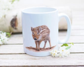 Mug, personalizable with name, 330 ml "Little Wild Boar" - Bestseller Nature Bright Days Coffee Mug Tea Cup Pig Forest Animals