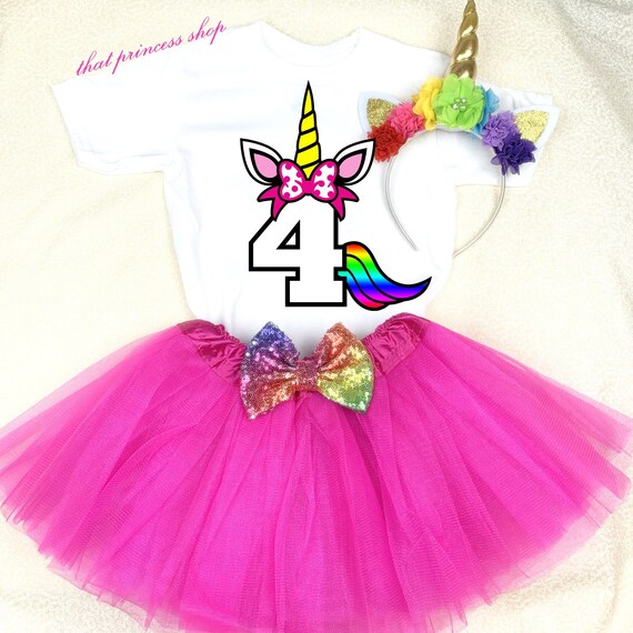 unicorn birthday outfit 4 year old