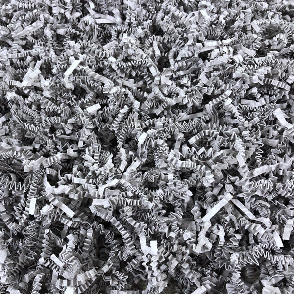 Slate Gray Crinkle Paper, 1 lb. Shredded Paper for gift Baskets and Boxes, Shipping, Wedding and Party Supplies, 100% Recycled, Eco Friendly