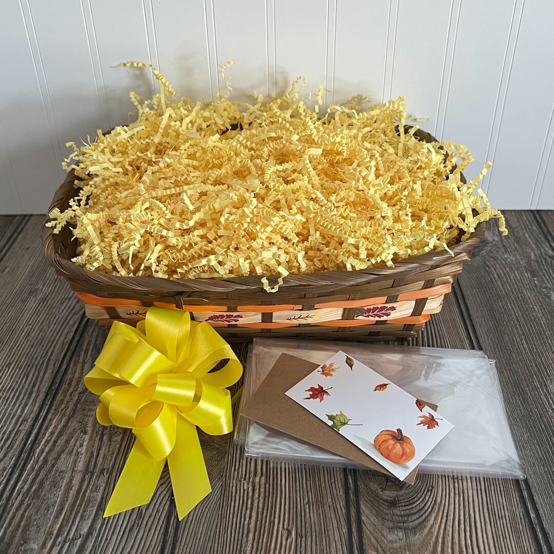 DIY Gift Basket Kit Fall Leaf Bamboo Basket Set Gift Etsy