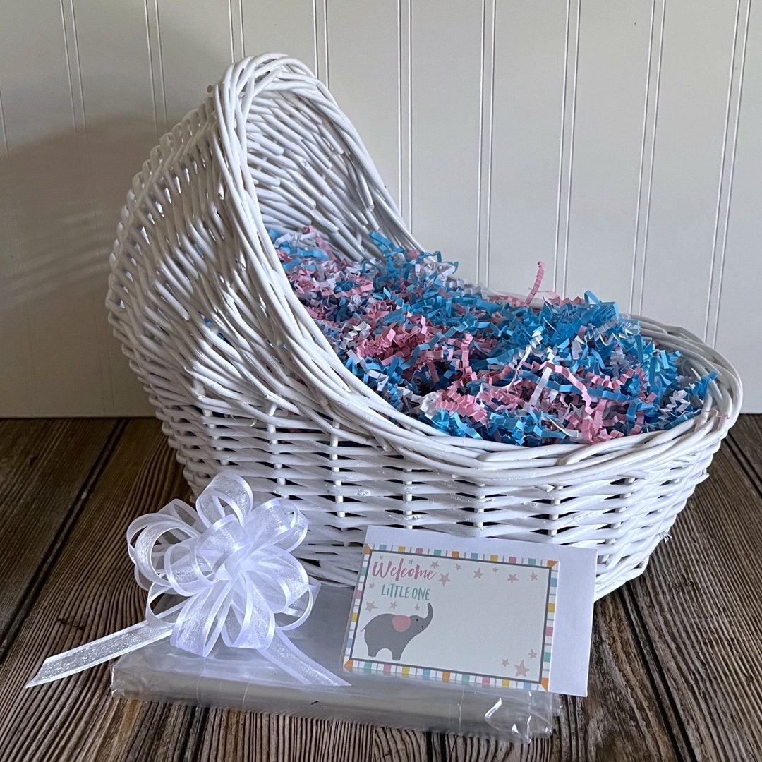 White Wicker Baby Gift Basket Set Empty Gift Basket Etsy