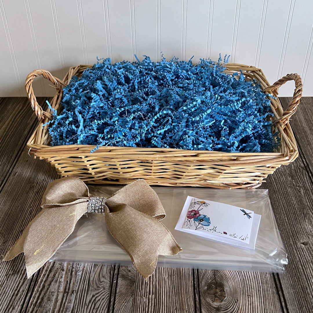 DIY Gift Basket Kit, Lg. Split Willow With Handles Tray Basket, Empty Gift Basket, Gift Basket