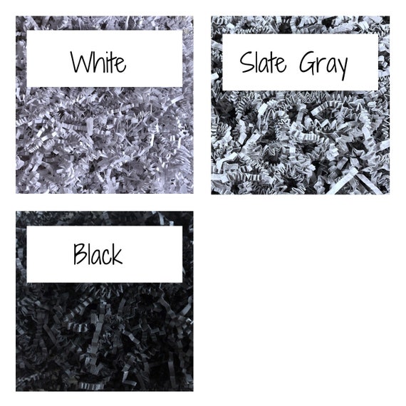 Slate Gray Crinkle Paper, 1 Lb. Shredded Paper for Gift Baskets and Boxes,  Shipping, Wedding and Party Supplies, 100% Recycled, Eco Friendly 