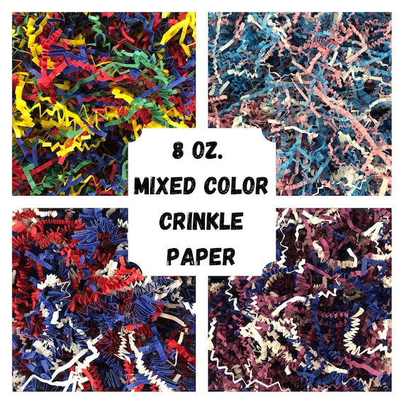 Mixed Color Crinkle Paper, 8 Oz. Shredded Paper for Gift Baskets