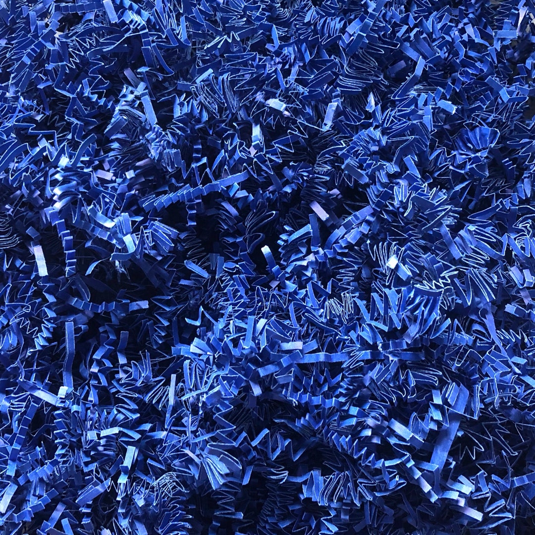 Royal Blue Crinkle Paper, 1 Lb. Shredded Paper for Gift Baskets