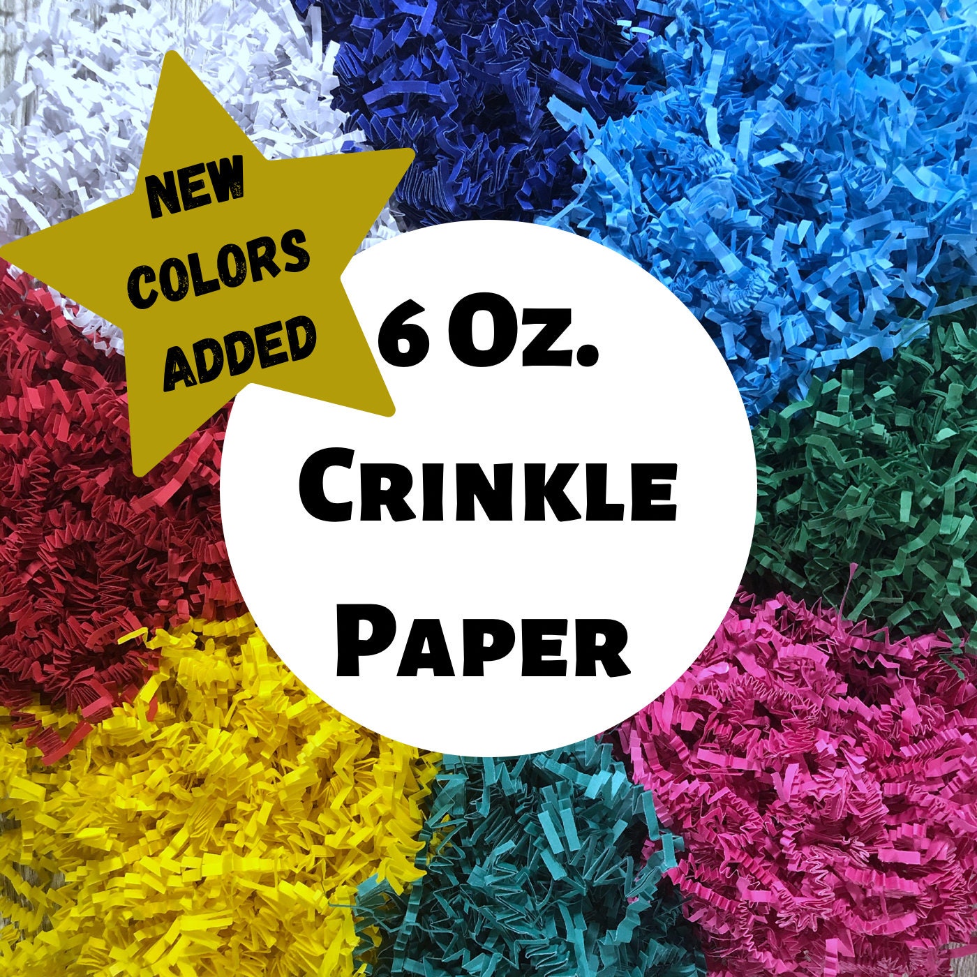 Crinkle Paper 6 oz. Shredded Paper for gift Baskets and Etsy
